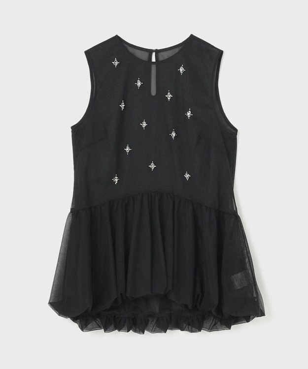 GRACE CONTINENTAL バルーンチュールトップ ブラック