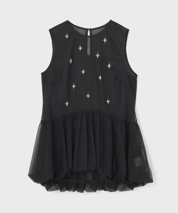 GRACE CONTINENTAL バルーンチュールトップ ブラック