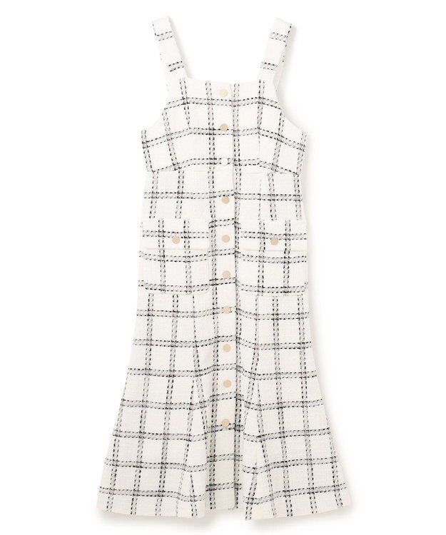 GRACE CONTINENTAL チェックツイードジャンパースカート ホワイト