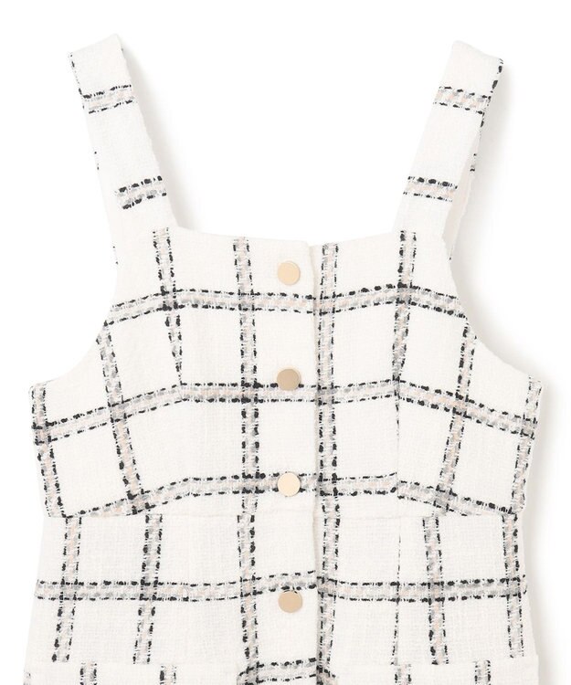 GRACE CONTINENTAL チェックツイードジャンパースカート ホワイト