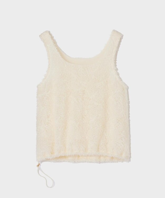 GRACE CONTINENTAL チュールフェザータンクトップ ホワイト