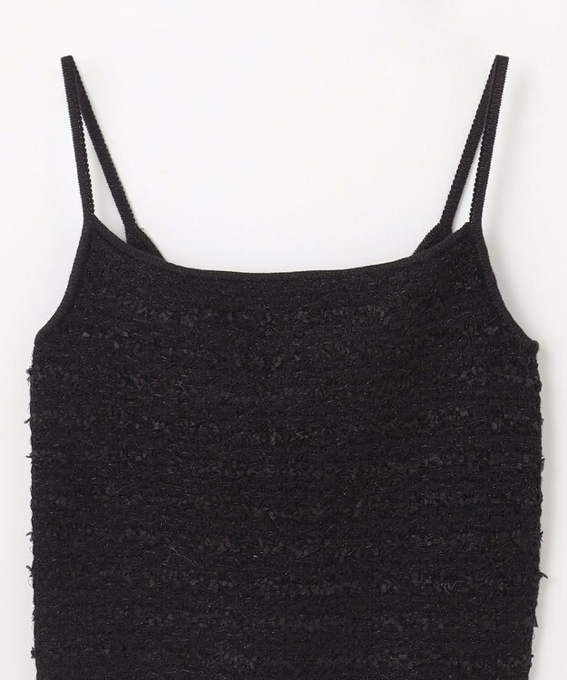 GRACE CONTINENTAL ラメツイードニットキャミ ブラック