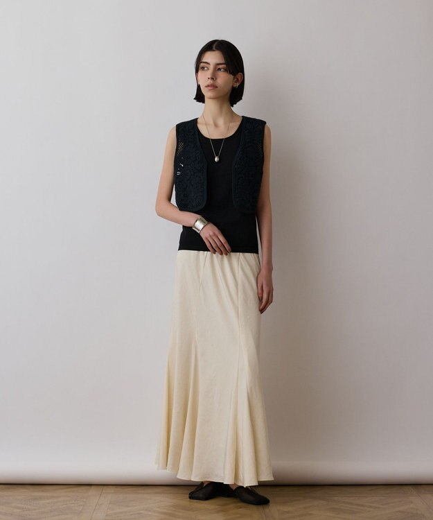 GRACE CONTINENTAL メッシュembジレ ブラック