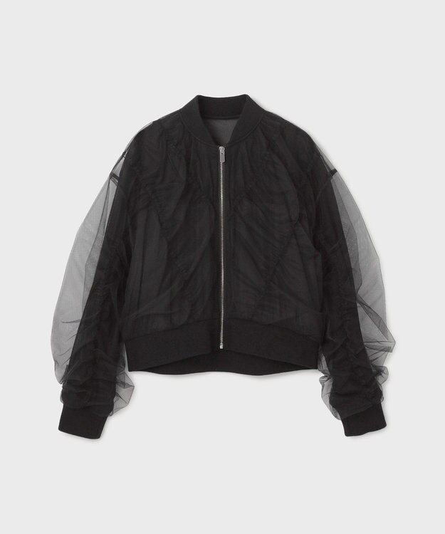 GRACE CONTINENTAL チュールギャザーブルゾン ブラック