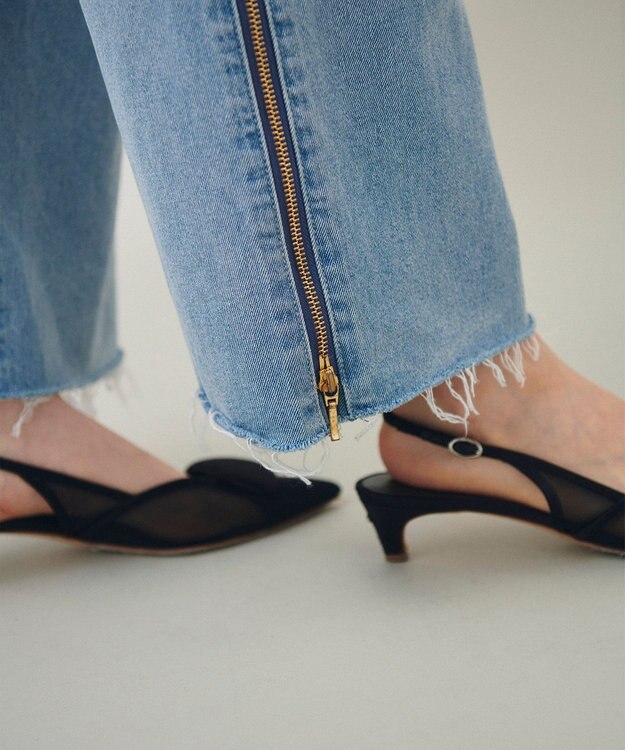 GRACE CONTINENTAL サイドジップデニムパンツ ブルー