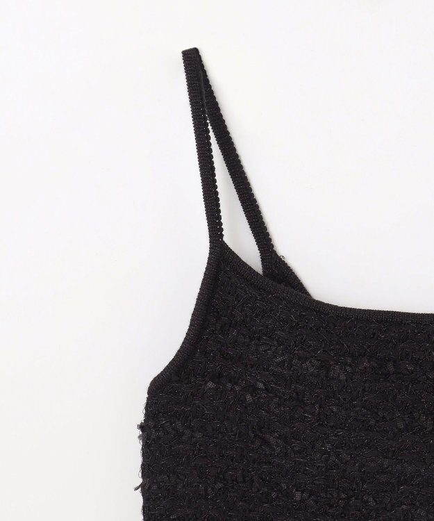 GRACE CONTINENTAL ラメツイードニットキャミ ブラック