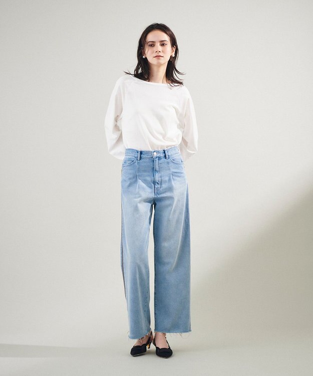 GRACE CONTINENTAL サイドジップデニムパンツ ブルー