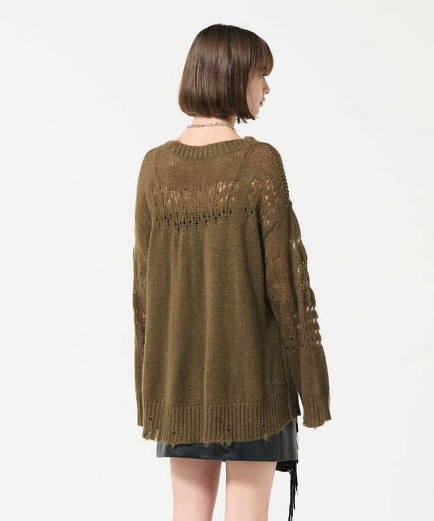 GRACE CONTINENTAL グランジニットトップ カーキ