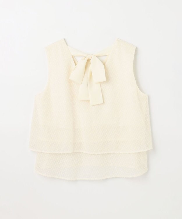 GRACE CONTINENTAL シフォンカットジャガードトップ キナリ