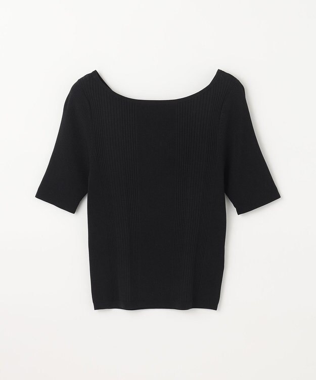 GRACE CONTINENTAL リブカシュクールニットトップ ブラック