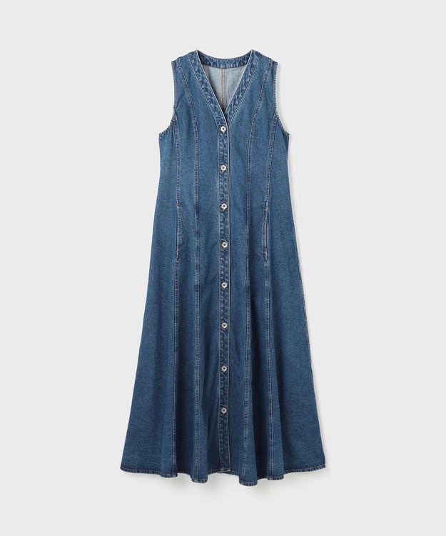 GRACE CONTINENTAL デニムノースリーブロングワンピース インディゴ
