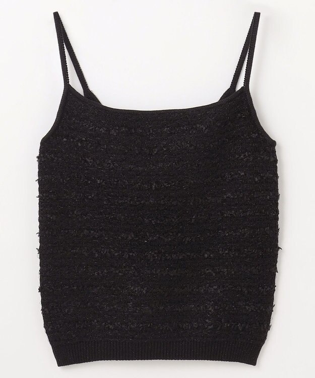 GRACE CONTINENTAL ラメツイードニットキャミ ブラック