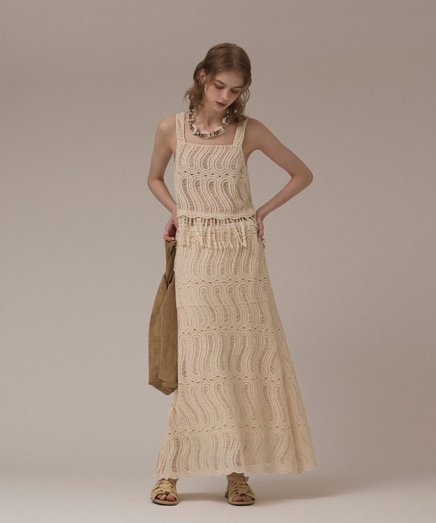GRACE CONTINENTAL クロシェレーススカート キナリ