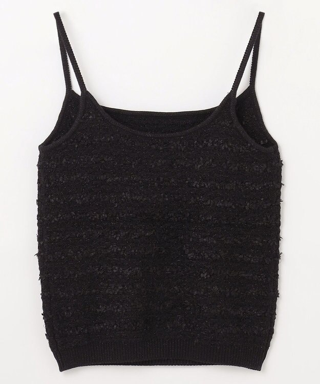 GRACE CONTINENTAL ラメツイードニットキャミ ブラック