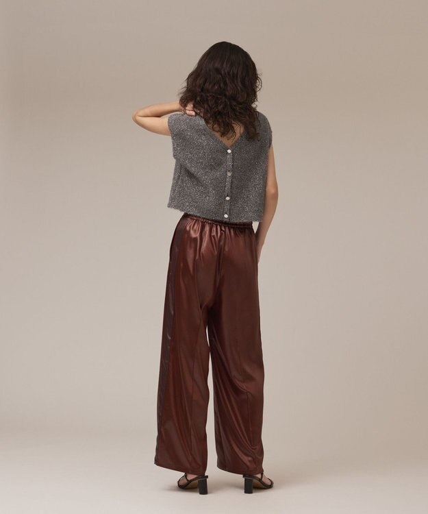 GRACE CONTINENTAL ショートフェザーニットトップ グレー