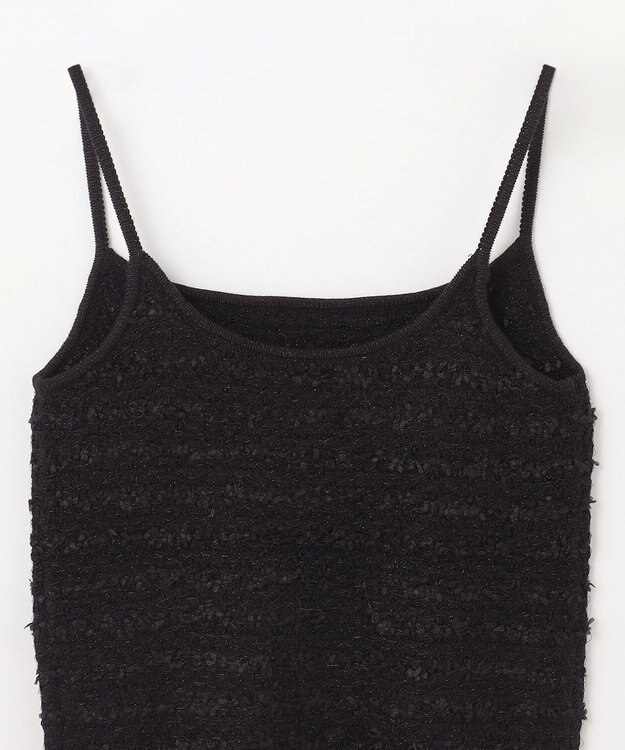 GRACE CONTINENTAL ラメツイードニットキャミ ブラック