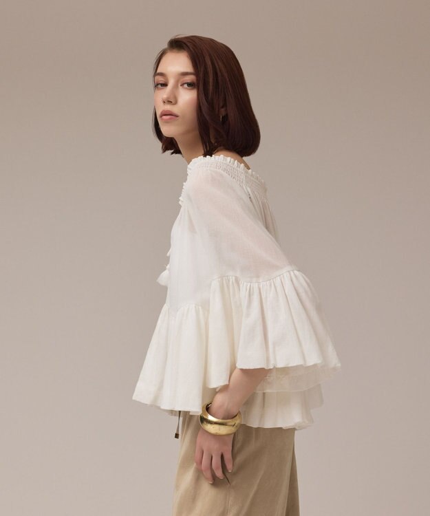 GRACE CONTINENTAL バルーンカフタントップ ホワイト