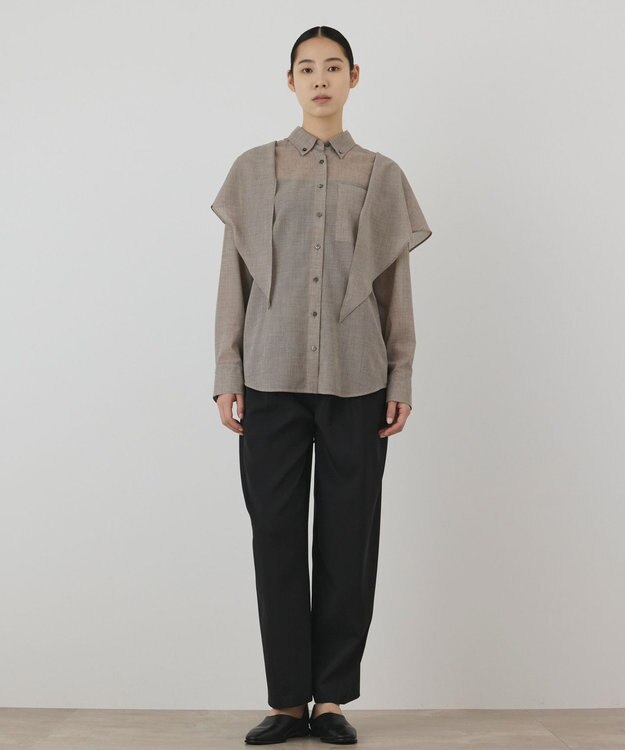 GRACE CONTINENTAL ストール付シャツ ベージュ