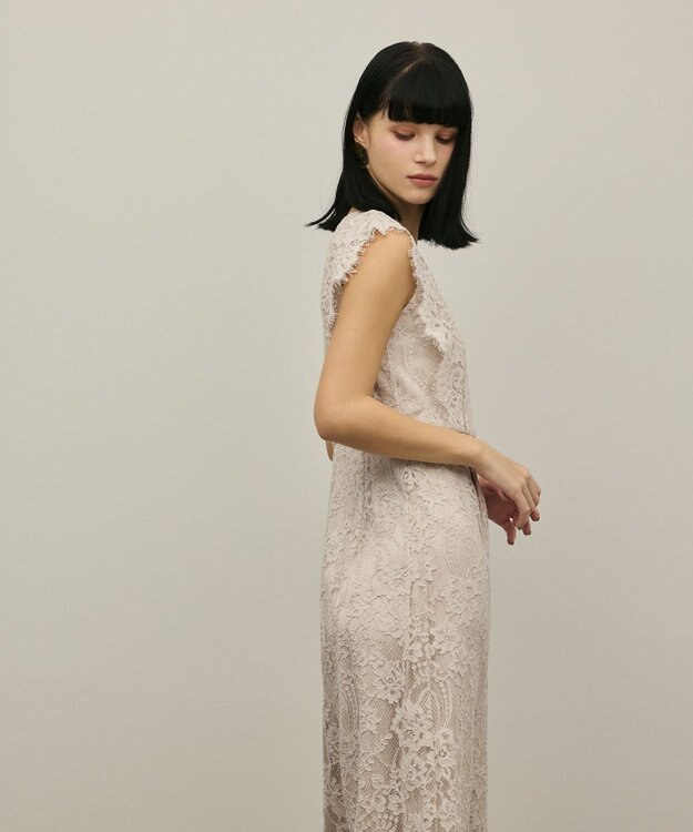 GRACE CONTINENTAL コードレースサロペット ベージュ