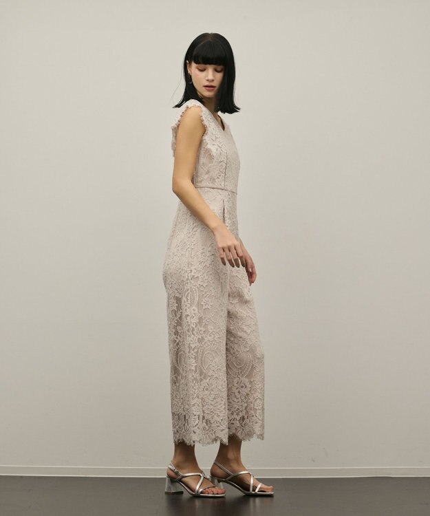 GRACE CONTINENTAL コードレースサロペット ベージュ