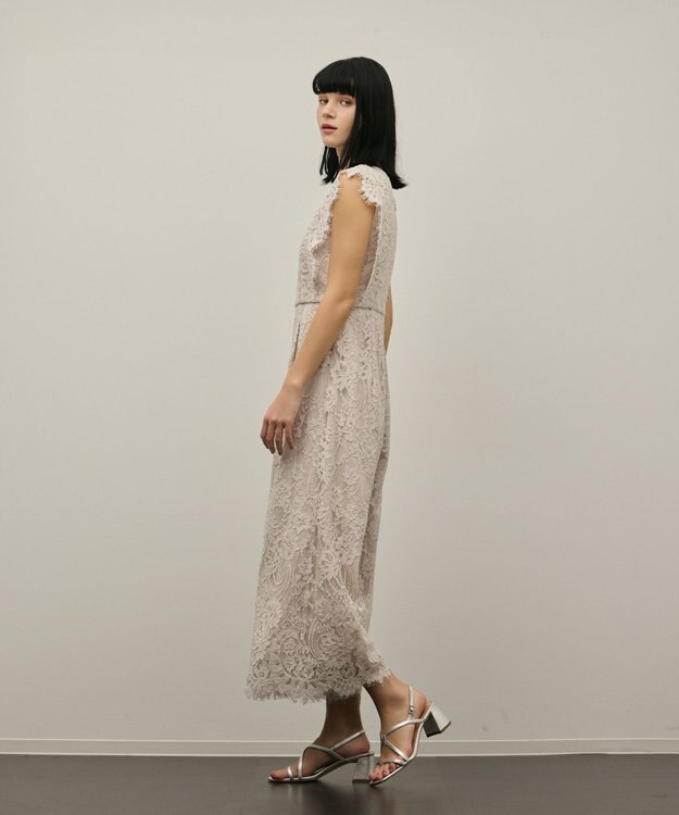 GRACE CONTINENTAL コードレースサロペット ベージュ