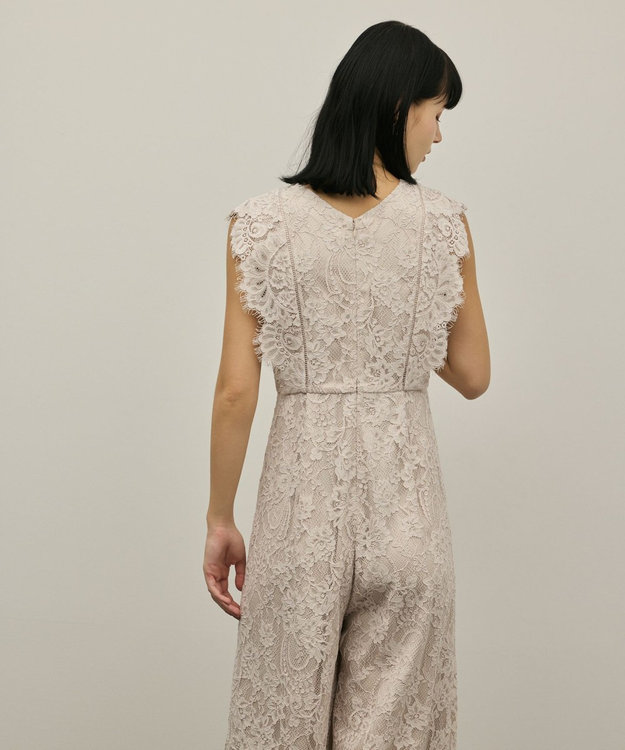 GRACE CONTINENTAL コードレースサロペット ベージュ