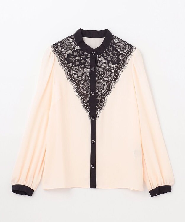 GRACE CONTINENTAL バイカラーレースブラウス キナリ