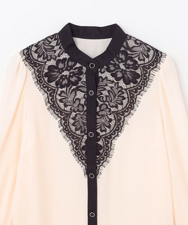 GRACE CONTINENTAL バイカラーレースブラウス キナリ