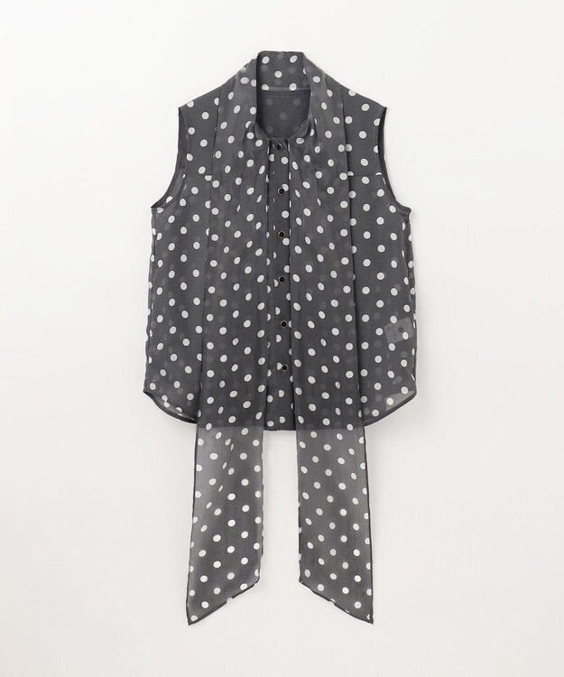 GRACE CONTINENTAL シアードットプリントブラウス ブラック