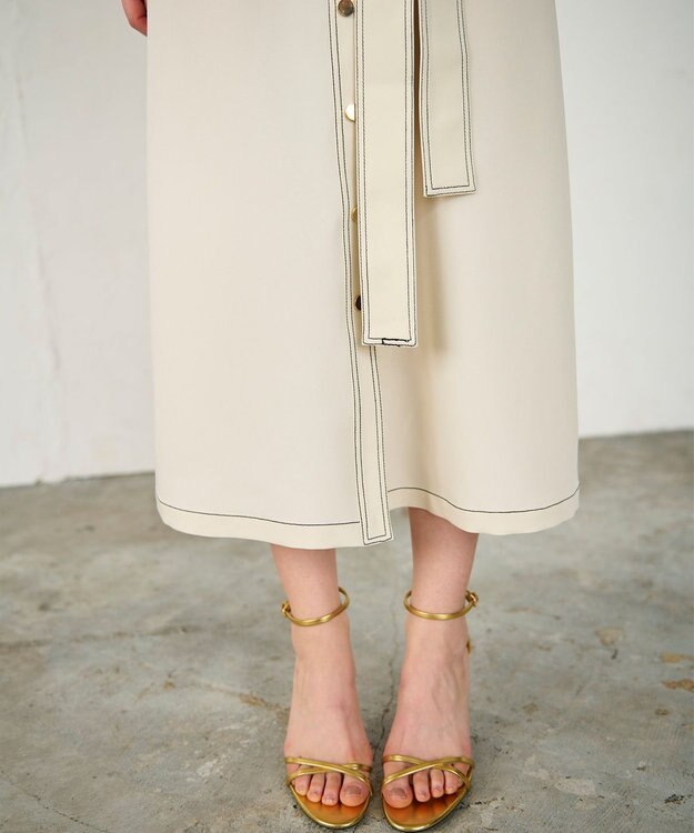 GRACE CONTINENTAL 配色ステッチワークシャツワンピース キナリ