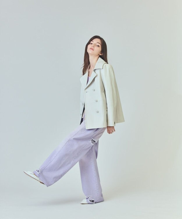 GRACE CONTINENTAL ラムレザーＰコート キナリ