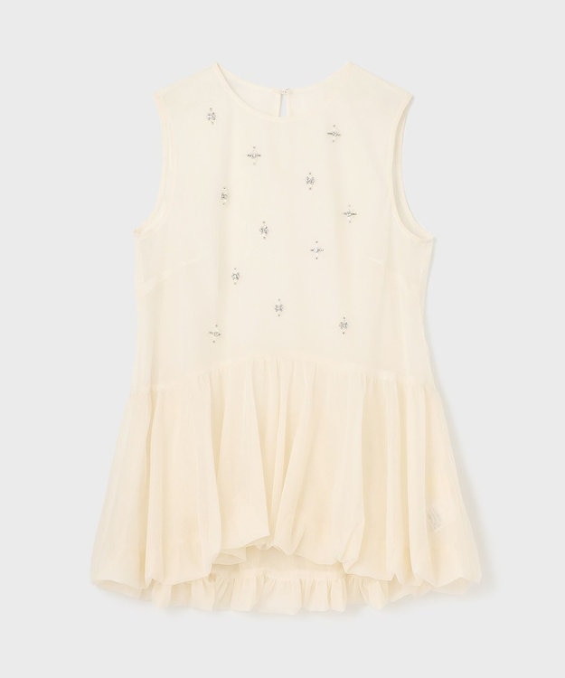 GRACE CONTINENTAL バルーンチュールトップ ホワイト