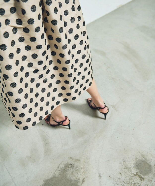 GRACE CONTINENTAL ラメドットジャガードスカート ベージュ