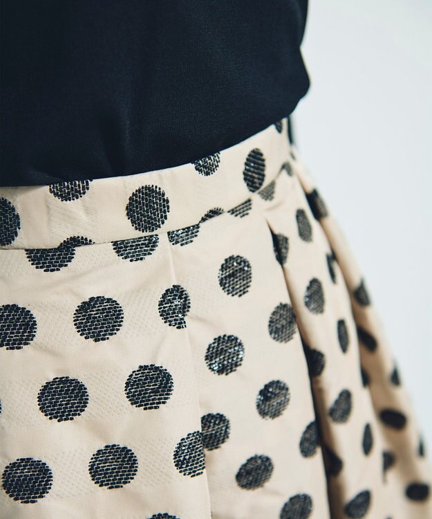 GRACE CONTINENTAL ラメドットジャガードスカート ベージュ