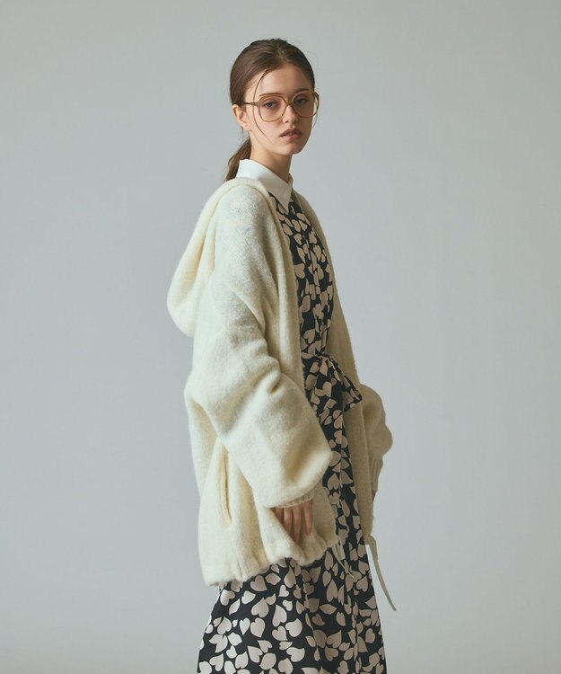 GRACE CONTINENTAL ストールアルパカカーディガン ホワイト