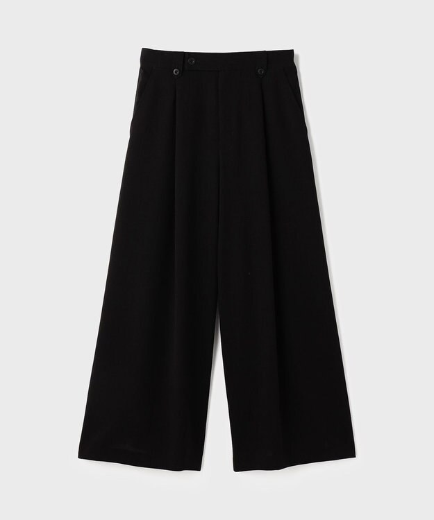 GRACE CONTINENTAL リネンタッチタックパンツ ブラック