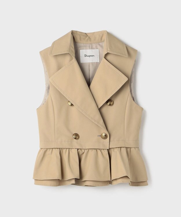 GRACE CONTINENTAL ペプラムトレンチベスト ベージュ
