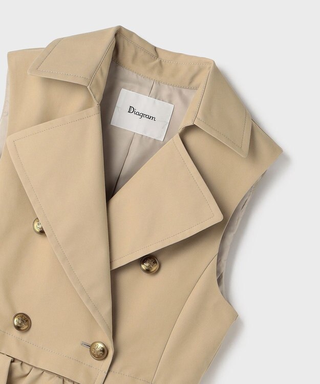 GRACE CONTINENTAL ペプラムトレンチベスト ベージュ