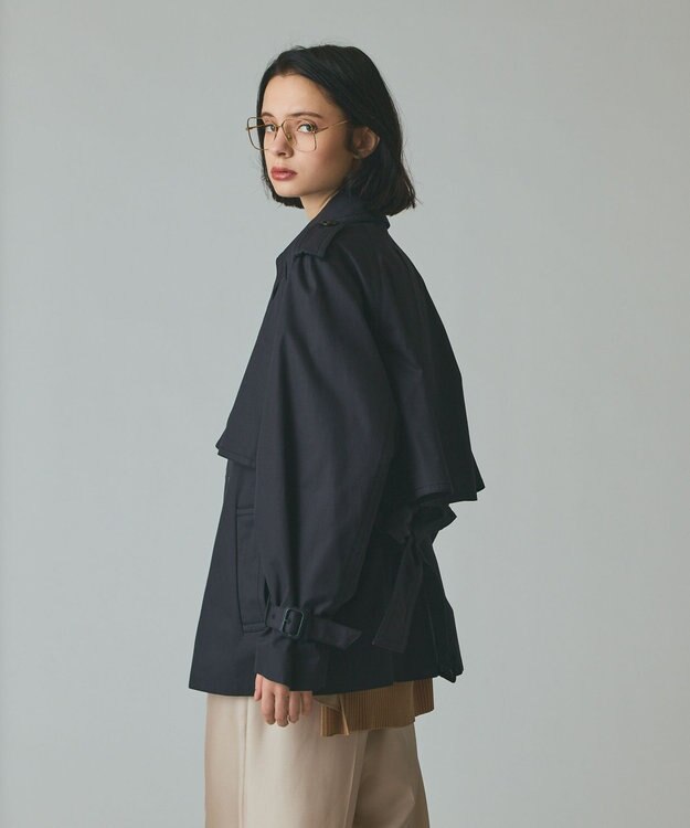 GRACE CONTINENTAL ケープショートトレンチコート ブラック