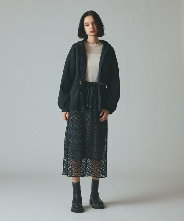 GRACE CONTINENTAL ロゴドロストフーディ ブラック