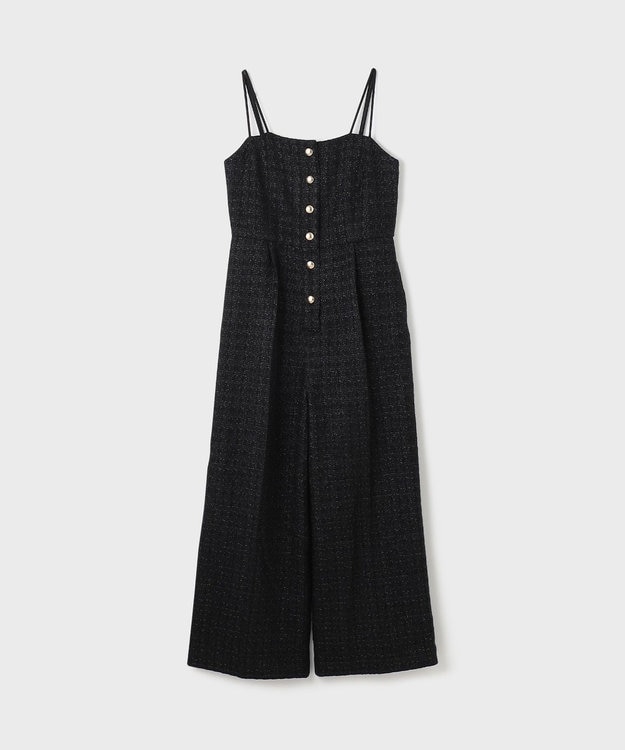 GRACE CONTINENTAL ツイードサロペット ブラック