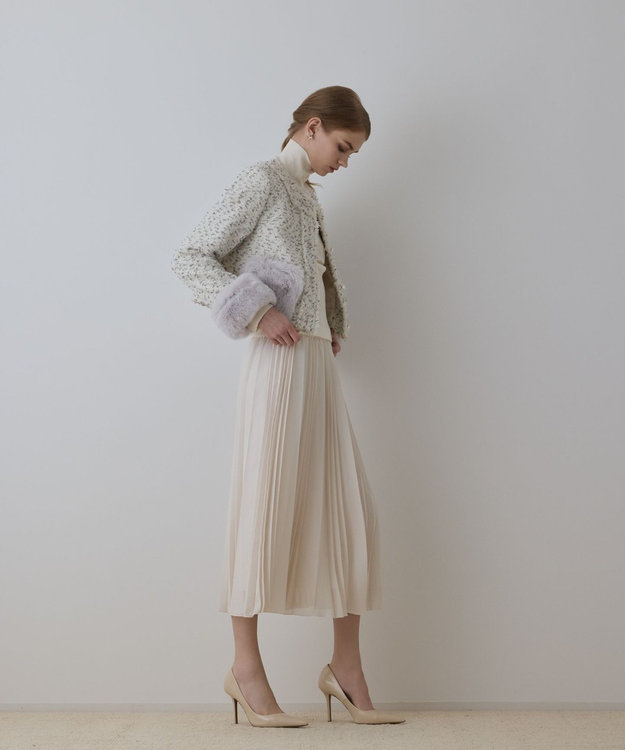 GRACE CONTINENTAL ツイードコンビジャケット キナリ