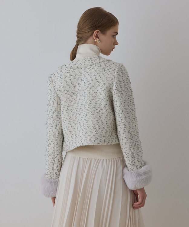 GRACE CONTINENTAL ツイードコンビジャケット キナリ