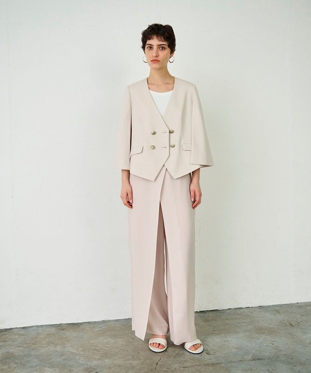 GRACE CONTINENTAL ラップレイヤードパンツ ベージュ