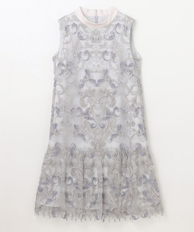 GRACE CONTINENTAL ラメオーナメントミニドレス グレー
