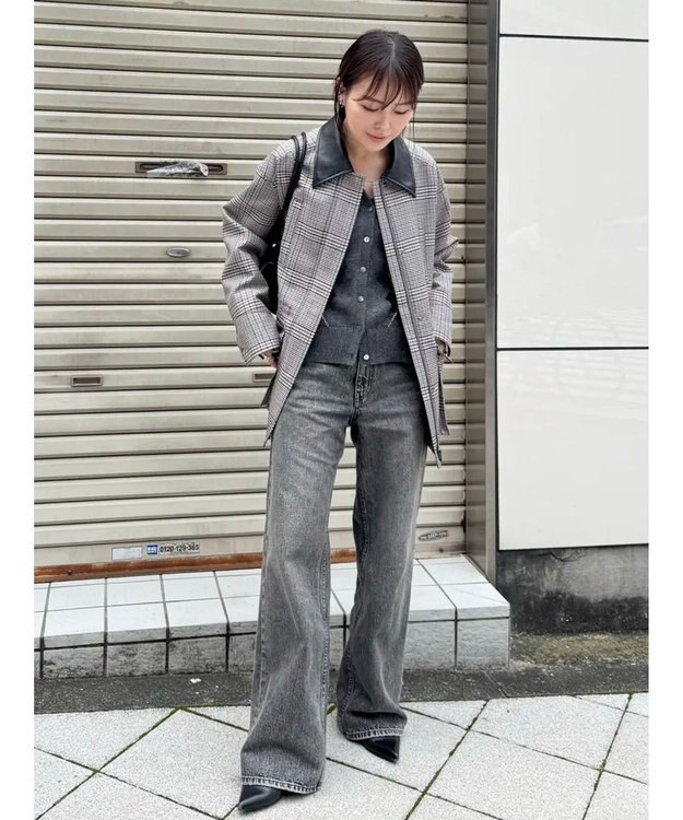 GRACE CONTINENTAL ワイドデニムパンツ ブラック