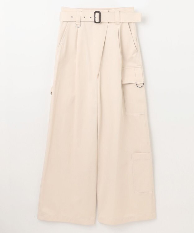 GRACE CONTINENTAL アシンメトリーワークパンツ ベージュ