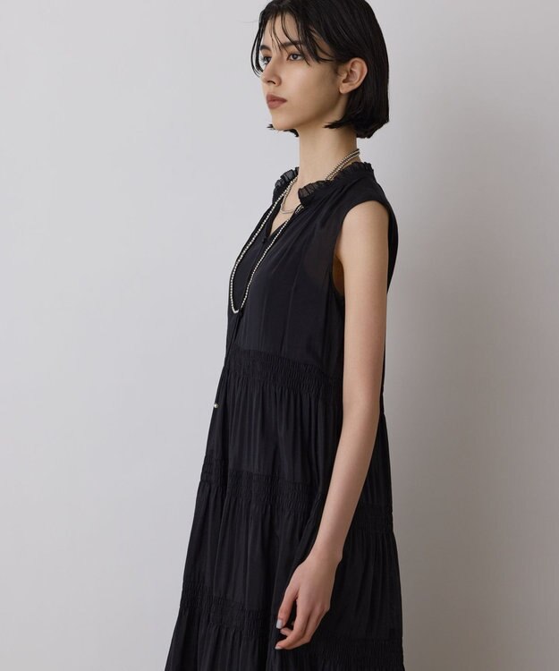 GRACE CONTINENTAL ティアードマキシカフタンワンピース ブラック