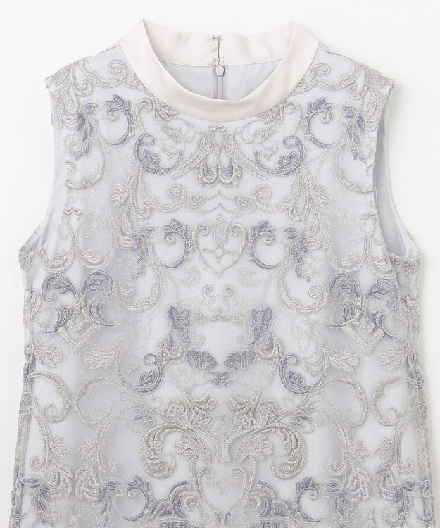 GRACE CONTINENTAL ラメオーナメントミニドレス グレー