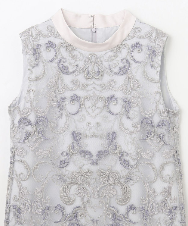 GRACE CONTINENTAL ラメオーナメントミニドレス グレー